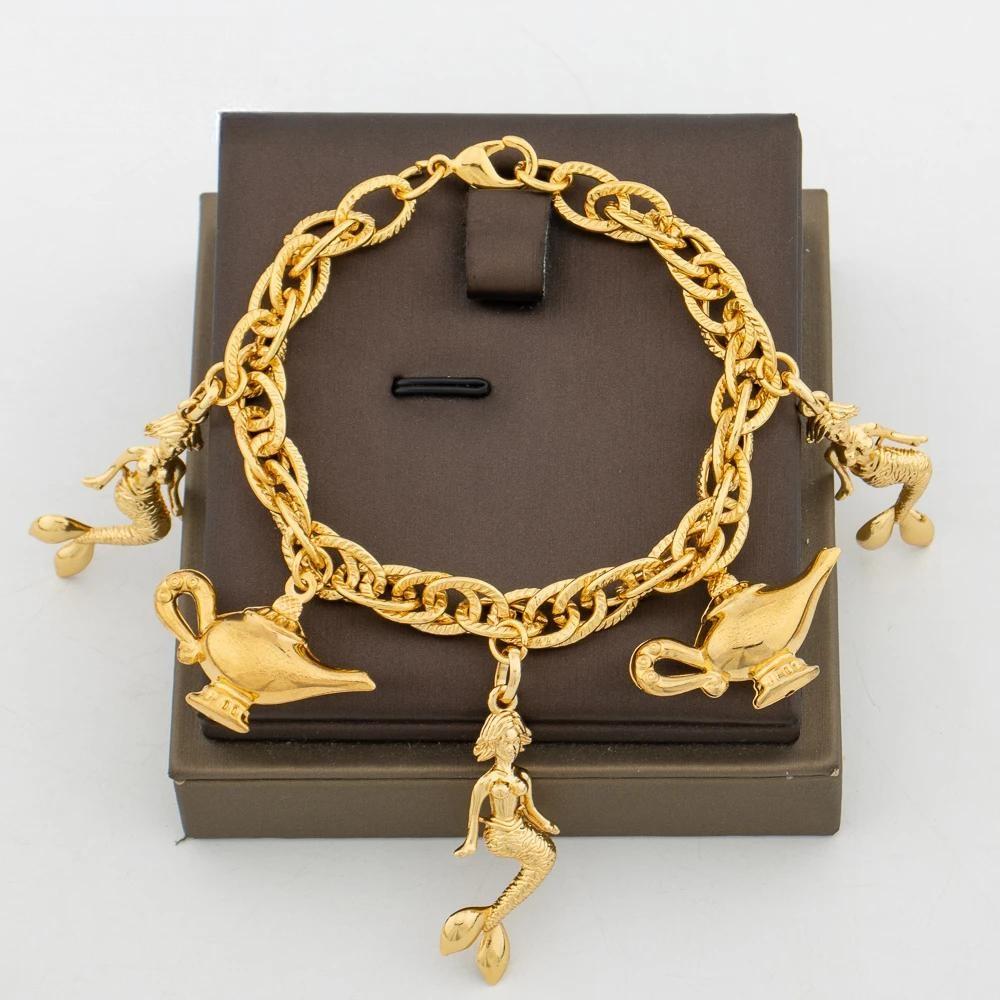 Luxury Bear Design Stainless Steel Bangle Chain Gold Color Bracelet