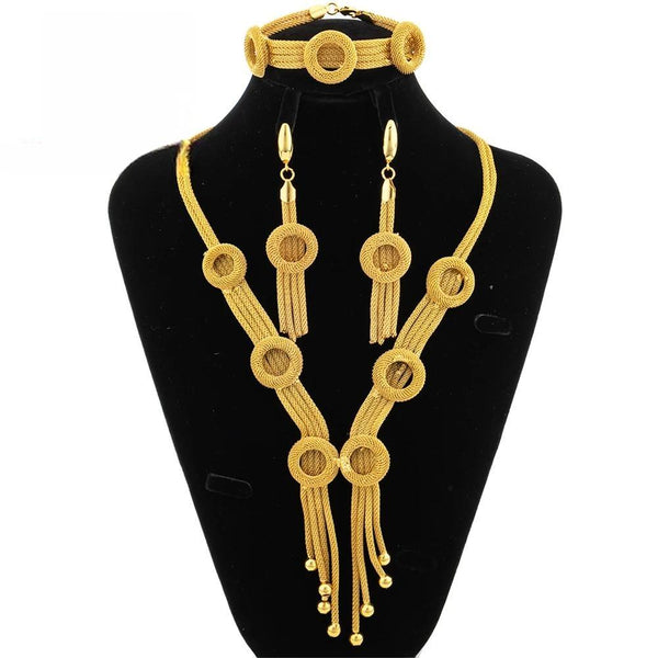 Luxury Wedding Italian Jewellery Bride Necklace Earring Bracelet African Jewelry