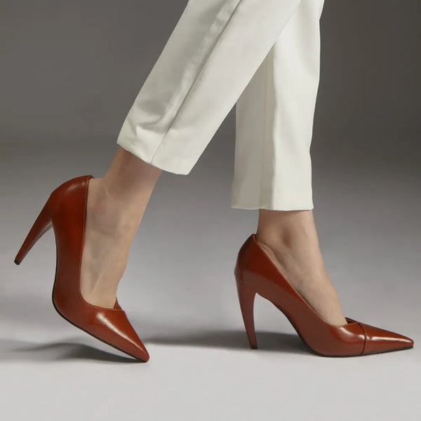 Zapatos unisex de tacón alto de 10 cm con punta puntiaguda de charol y tacón de aguja sin cordones