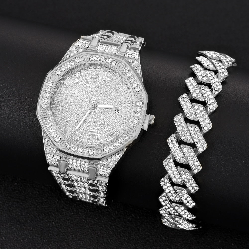 Hip Hop Bling Iced Out Watch Bracelet for Women Watch