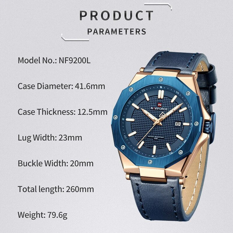 Mens  Watches Luxury Business Date Display Quartz Sport Wristwatch for Man