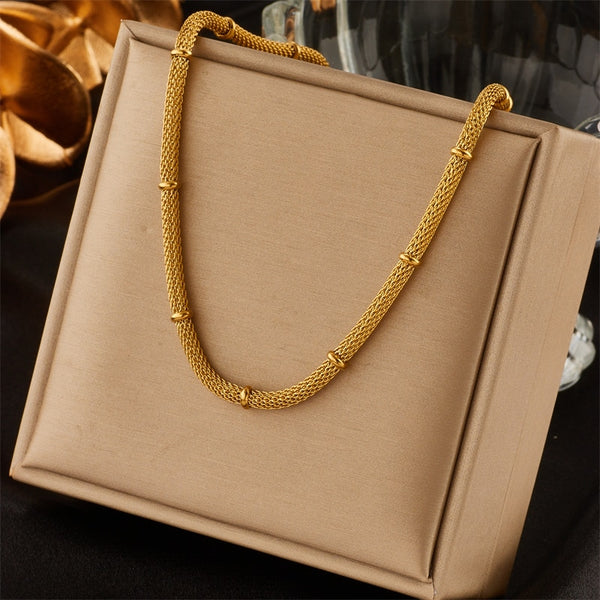 316L Stainless Steel Gold Color Cuban Link Chain For Women