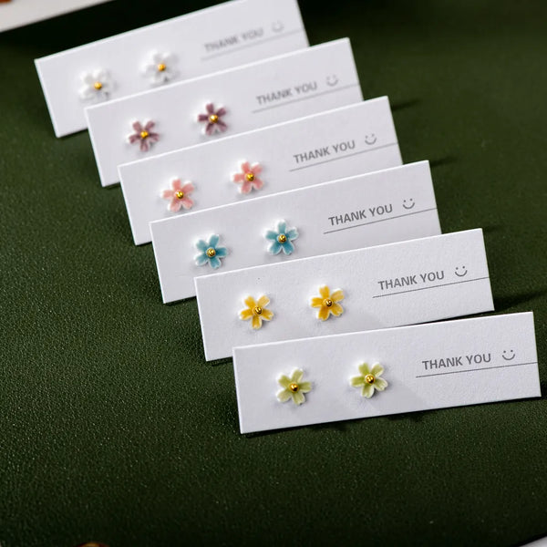 Handmade Multicolor Ceramic Flower Earrings