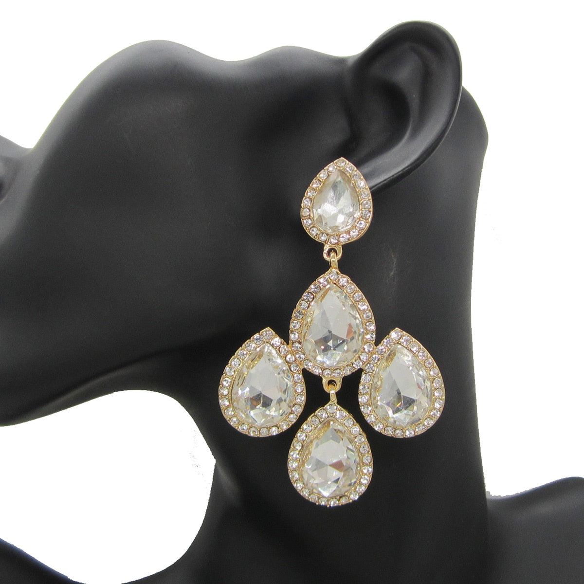 New Aretes High Crystal Rhinestone Dangle Earring For Women