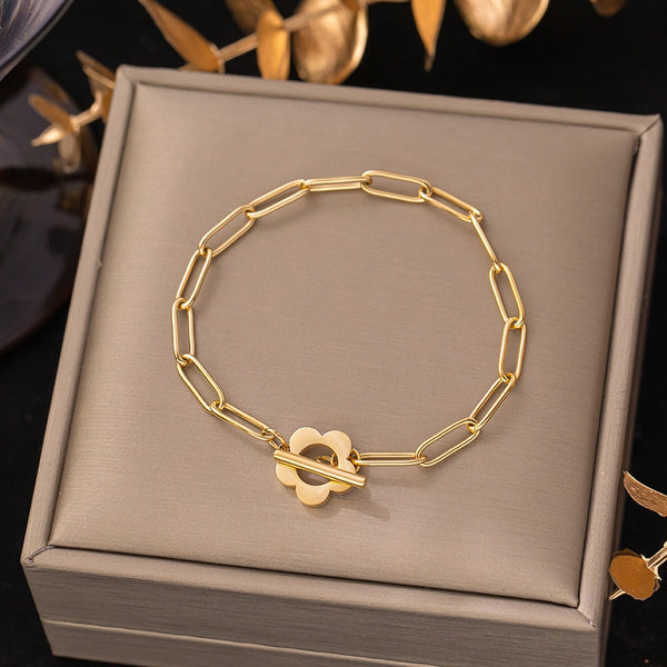 Pulsera vintage punk con números romanos para mujer