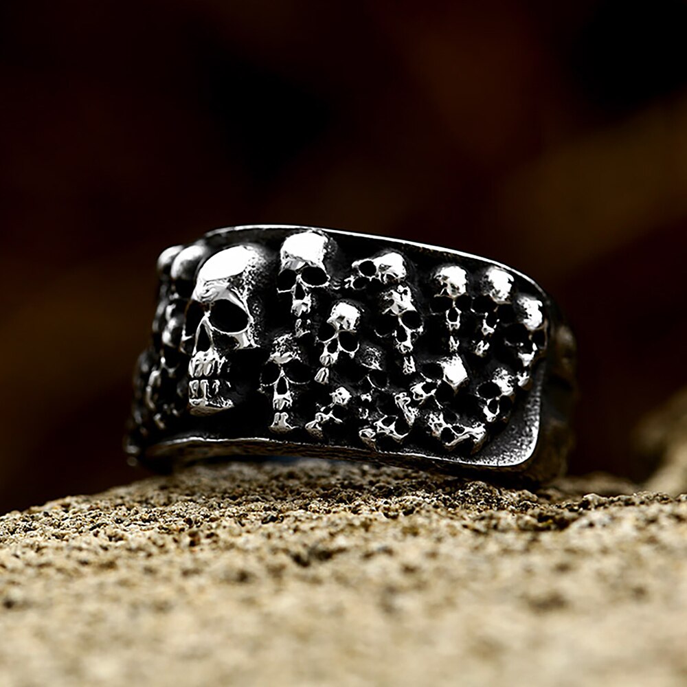 New Design Punk Vintage Black Skull Ring For Men – Gofaer Finds store!