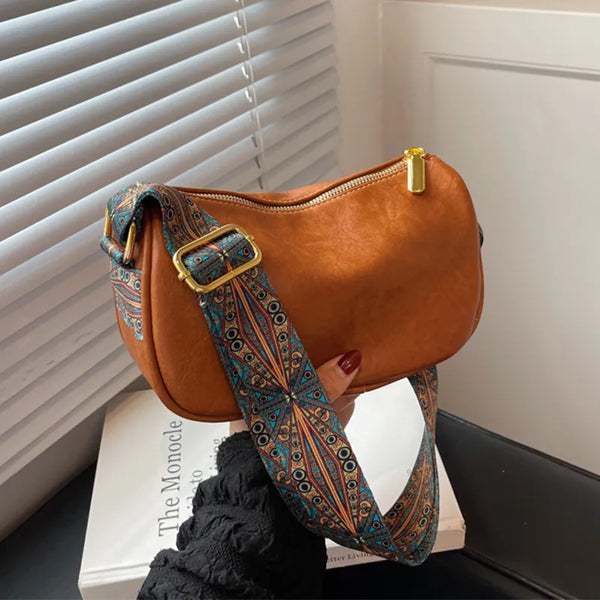 Bolsos y carteras de hombro con diseño de cuero pequeño y estilo vintage