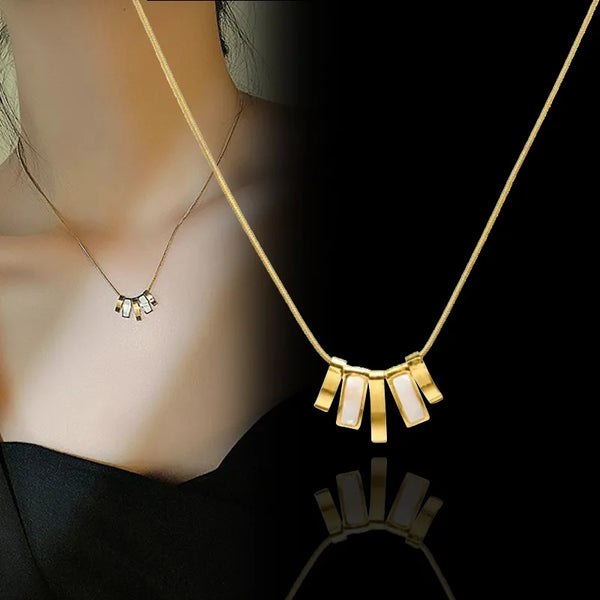 Stainless Steel Shell Metal Pendant Choker Neck Necklaces for Women