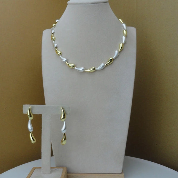 Collar y pendientes únicos de Dubái con forma de gota para mujer