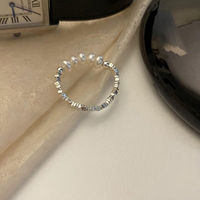 Korean Elegant Freshwater Pearl Rings For Women
