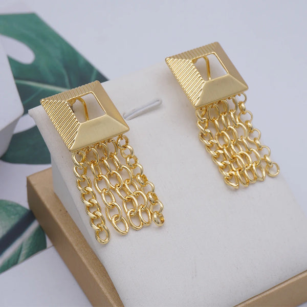 Fashion Square Geometric Tassel Earrings For Women