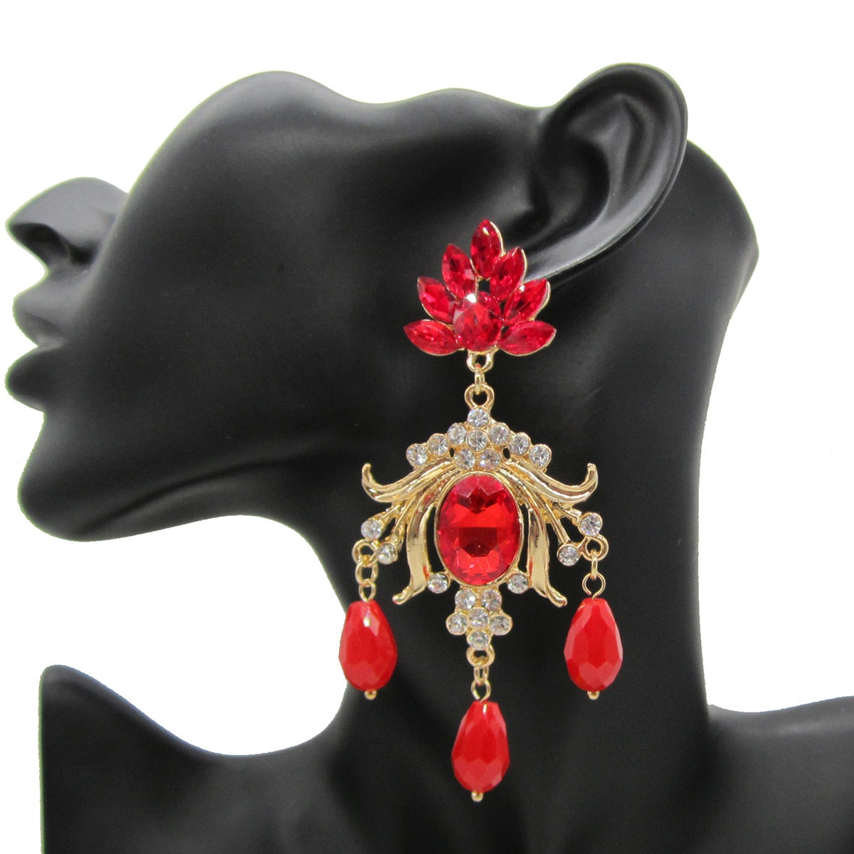 New Shiny Rhinestone Drop Earrings For Women Long Crystal Water-Drop Tassle Dangle Earring