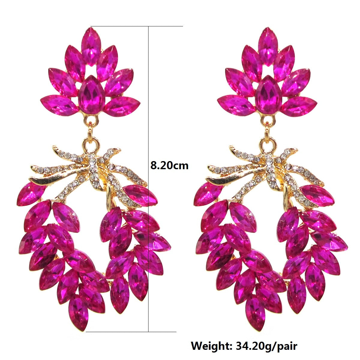 New Arrivals Boutique Leaf Crystal Drop Earrings for Women