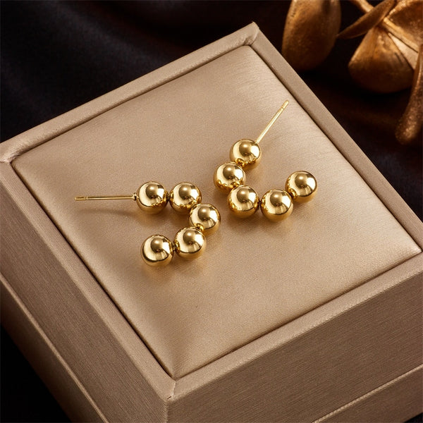 316L Stainless Steel Beads Stud Earrings For Women