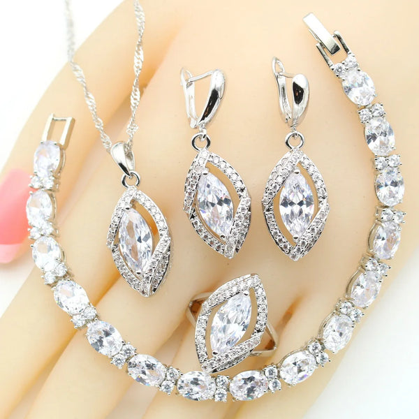 Crystal Bracelets Necklace Pendant Earrings Ring Party Gift