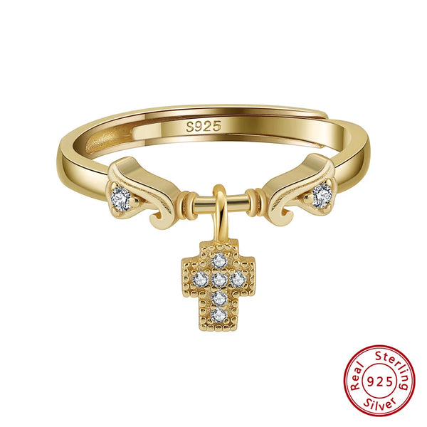 Anillo colgante con cruz vintage
