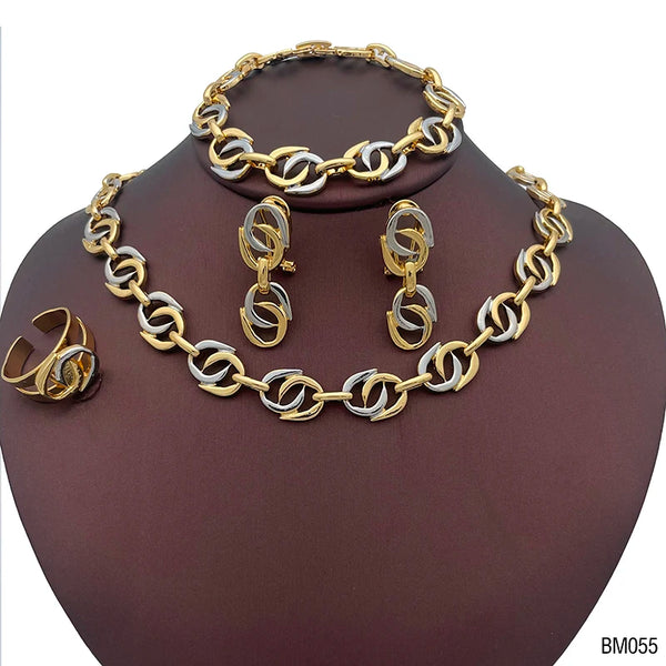Conjunto de joyas de Dubái para mujer, collar chapado en oro.