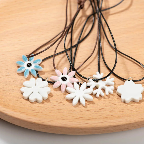 Flower Ceramic Necklace With All Stylish Elegant Lady Jewelry