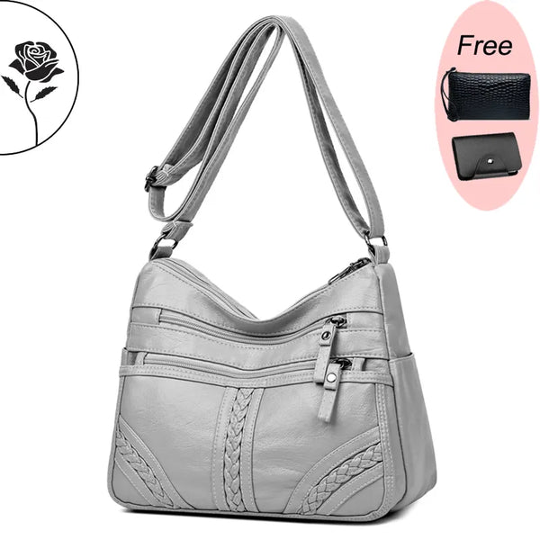 High Quality Soft pu Leather Women Shoulder Crossbody Bags