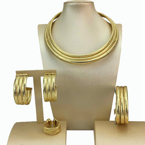 Conjuntos de joyería de moda, joyería brasileña sencilla para mujer