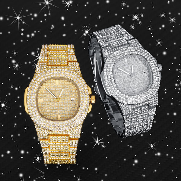 Hip Hop Iced Out Diamond Watch Quartz Gold HIP HOP Watches