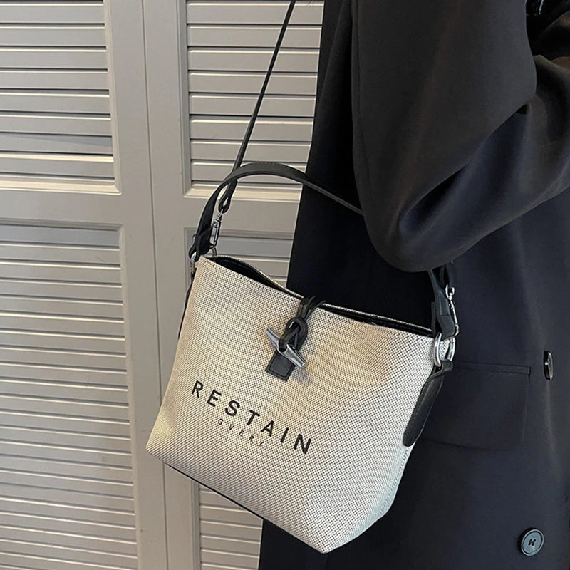 Women's New Popular Canvas Shoulder Bags Fashion High Quality Satchel Versatile Handbag