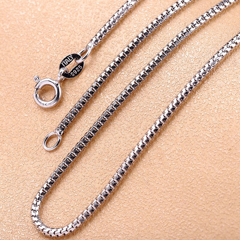 Unibabe 1.6mm Thick Real Silver Bright Combination Cylinder Necklace Women