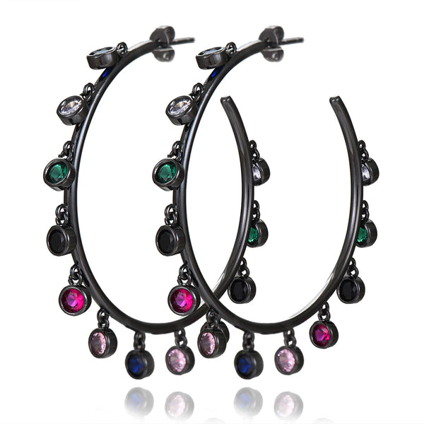 Dubai Trend Black Hoop Earrings for Fashion Women