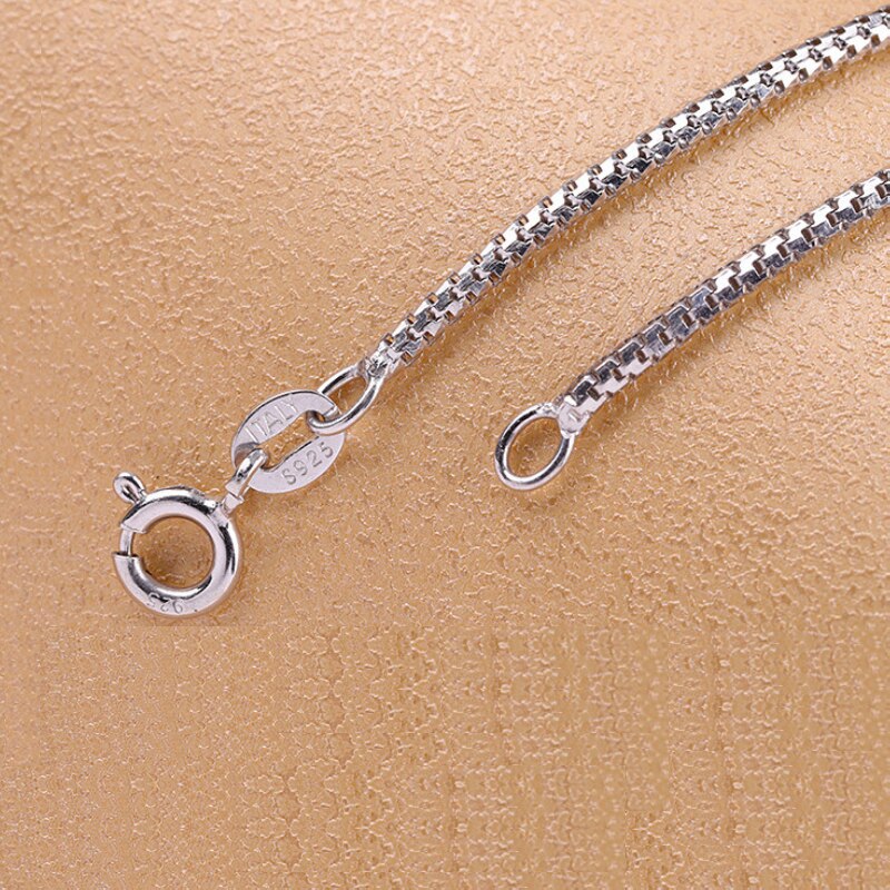 Unibabe 1.6mm Thick Real Silver Bright Combination Cylinder Necklace Women