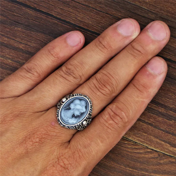 Anillos de camafeo vintage de 6 colores para mujer
