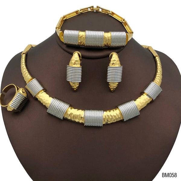 Collar de dos tonos con joyería punk africana de lujo de Dubái para mujer