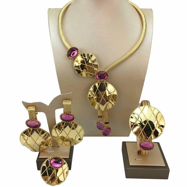 Conjuntos de joyería brasileña de alta calidad, grandes joyas para mujer, regalo de fiesta.