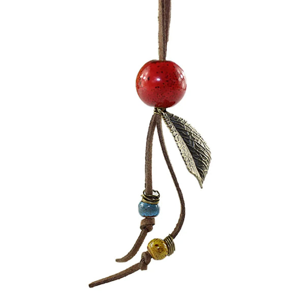 Simple Ceramic Necklaces Women's Coin Wood Collar Stone Boho  Necklace Pendant