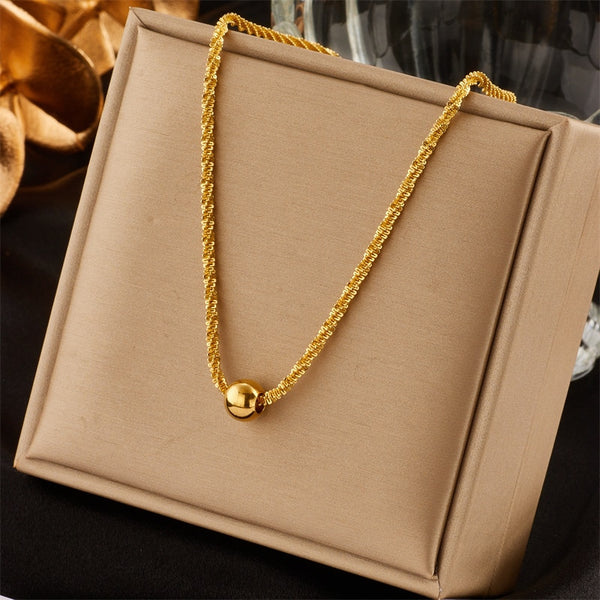 316L Stainless Steel Bead Pendant Necklace For Women