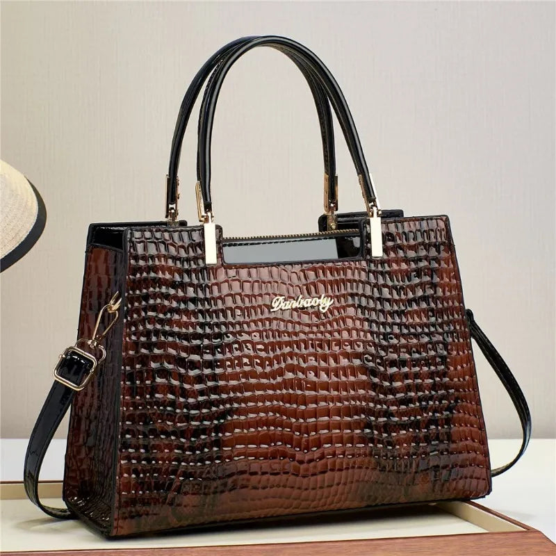 Retro Crocodile Pattern Light Luxury Shoulder Bags Women's