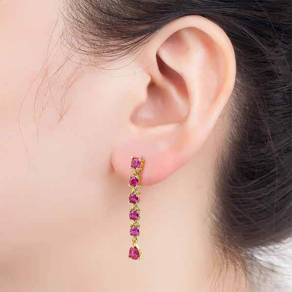 New Crystal Drop Earrings Bling Zircon Temperament Women Long Earrings