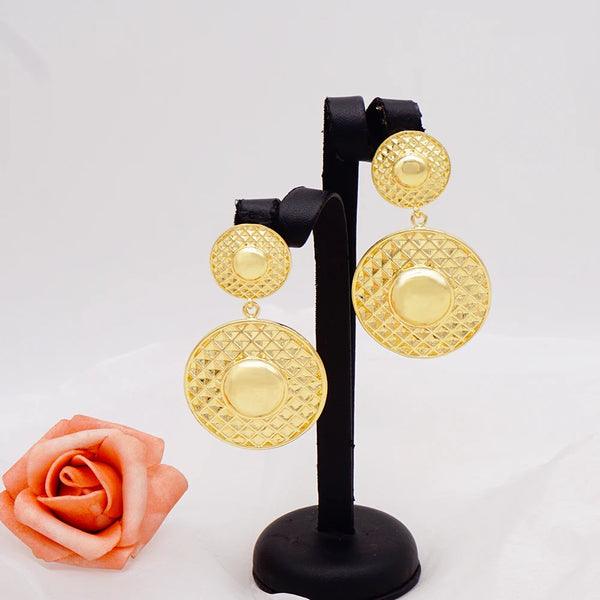 Fashion Jewelry Flower Windmill Gold Color Stud Earrings For Women