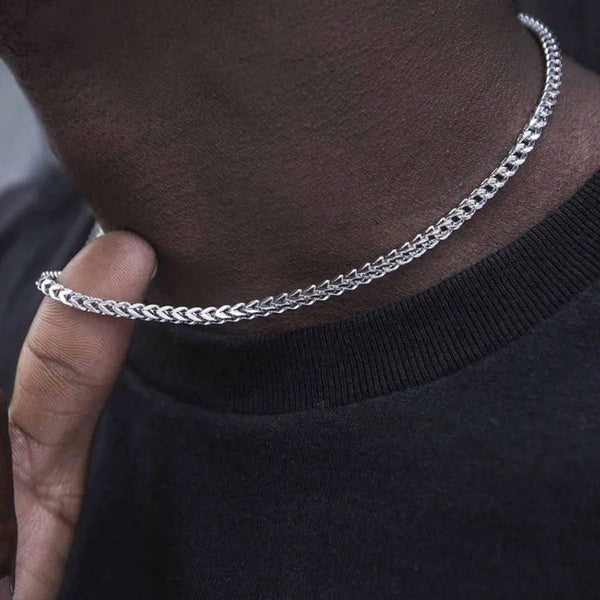 Franco Chain Necklace 3mm Thick Stainless Steel Necklace Men Chain