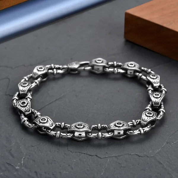 Pulsera de ratán con diseño de hierba en color plateado para hombre y mujer.