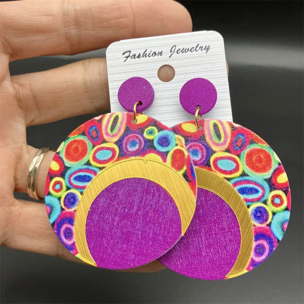 Pendientes de cerámica con diseño de iglesia étnica bohemia