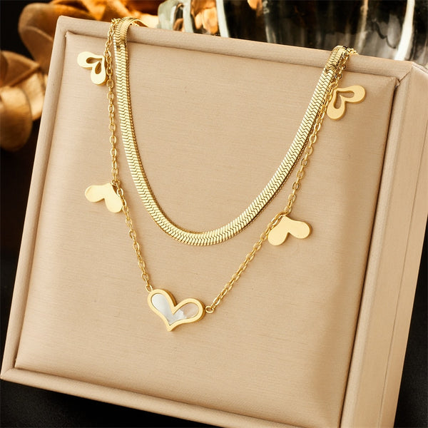 316L Stainless Steel Heart Love Pendant Necklace For Women