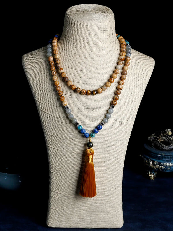 Collar Japamala 108 para mujer y hombre, sanación y meditación.