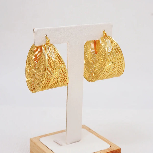 Fashion Round Shaped Drop Earrings For Women Circle Copper Earrings
