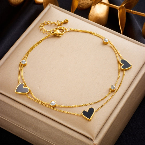 316L Stainless Steel Heart Love Anklets For Women