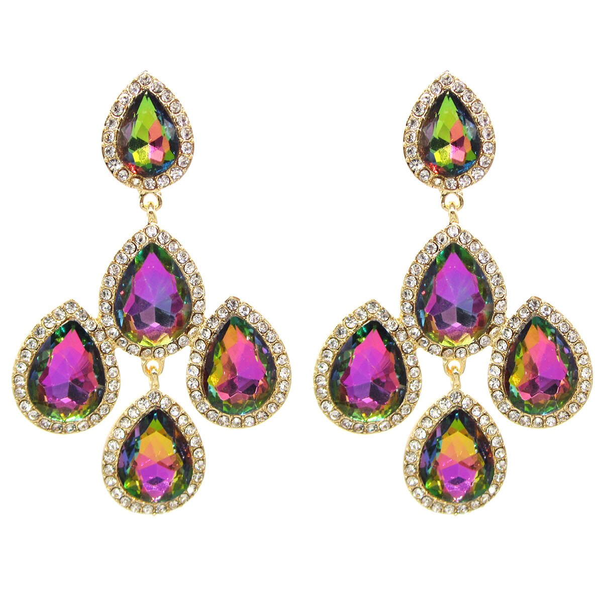 New Aretes High Crystal Rhinestone Dangle Earring For Women