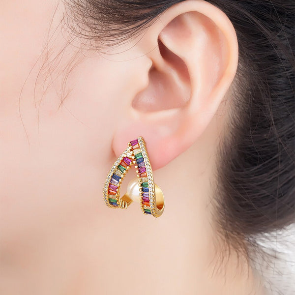 Pendientes geométricos irregulares de moda europea y americana