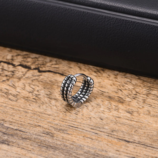 Men Retro Chain Hoop Huggie Earrings for Boys