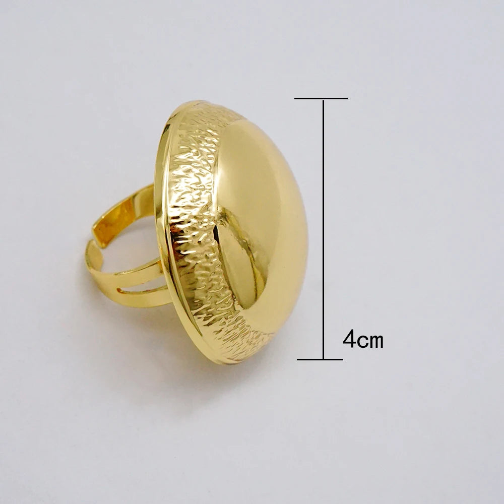 Fashion African Copper Big Round Ring For Women Men Open Finger Rings