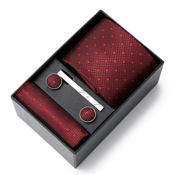 Caja para corbatas con gemelos y pañuelos de bolsillo para regalo de vacaciones de moda de marca