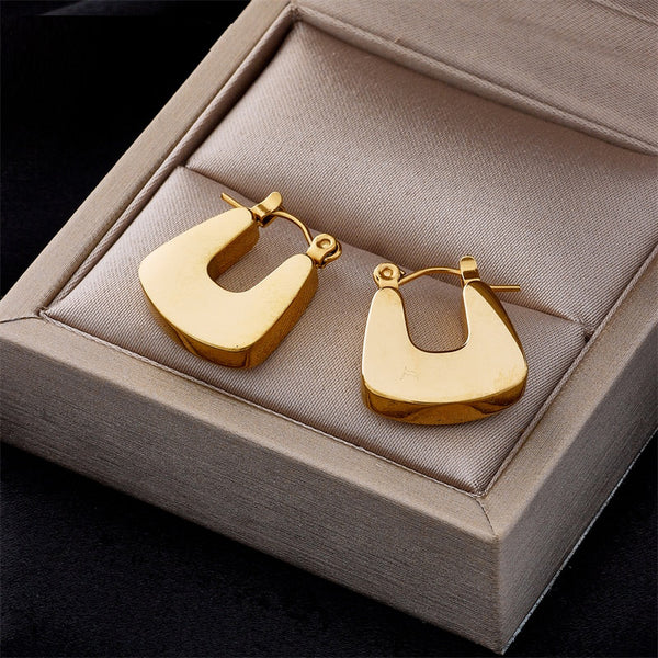 316L Stainless Geometric U-Shaped Earrings For Women